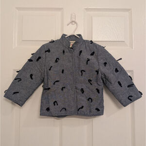 Baby Built by Wendy Blue Quilted Barn Style Jacket 12-18 Months Navy Accents